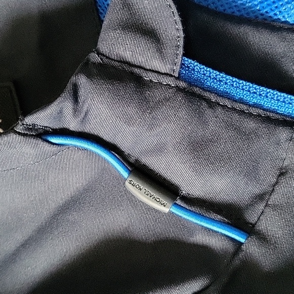 MICHAEL Kors mens full zip hooded jacket windrunner Size L navy big logo - Picture 5 of 6